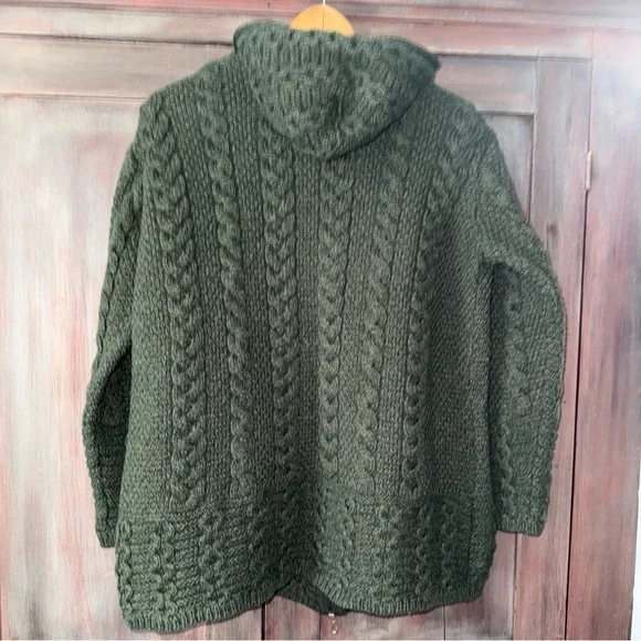 Aran Crafts Forest Green Knit Sweater - Picture 3 of 6